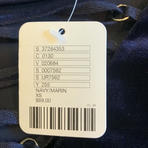 Ecote Navy Velvet Lace Up Witchy Core Gothic Dress Size XS New with tags! - Picture 6 of 7